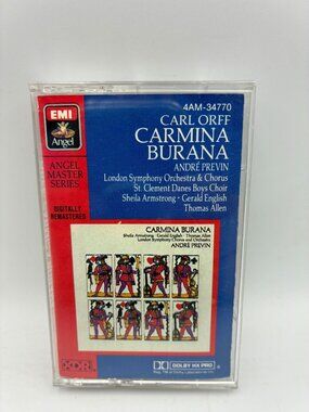Carl Orff Carmina Burana Andre Previn EMI Cassette Tape Angel Master Series 1975